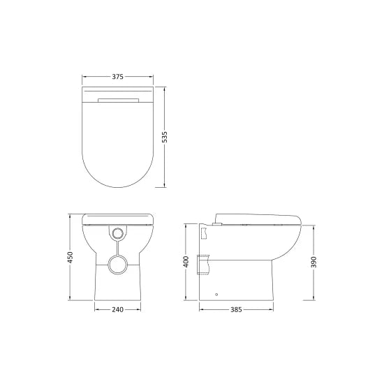 Hudson Reed Back To Wall Toilets Round Toilet Pan Including Seat