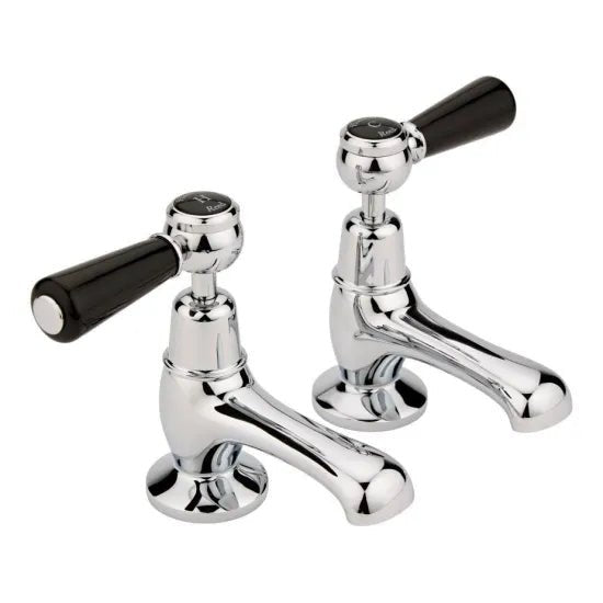 Hudson Reed Black Topaz With Lever Handle Basin Taps