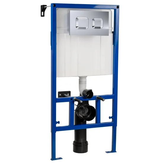 Hudson Reed Chrome Square Plate Midheight Dual Flush Concealed Cistern Frame