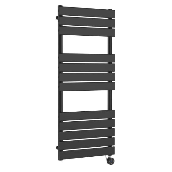 Hudson Reed Electric Square Flat Towel Rail with 12 Bars, 1213mm x 500mm Anthracite