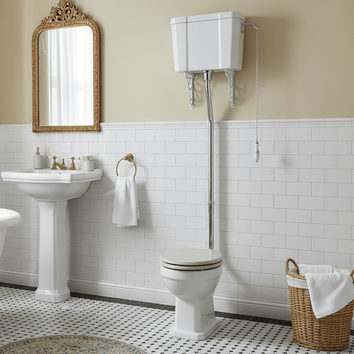 Hudson Reed Hudson Reed Richmond Comfort Height High Level Toilet Including Cistern & Flush Pipe
