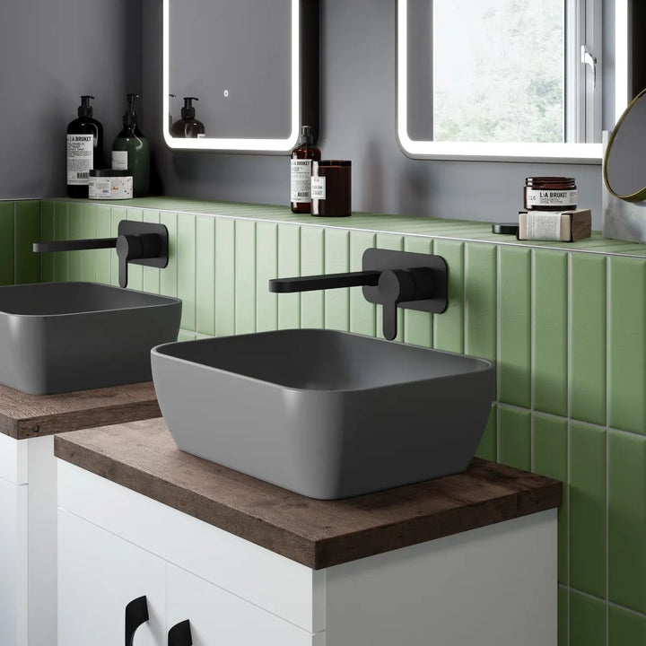 Hudson Reed Matt Grey Sqaure Vessel