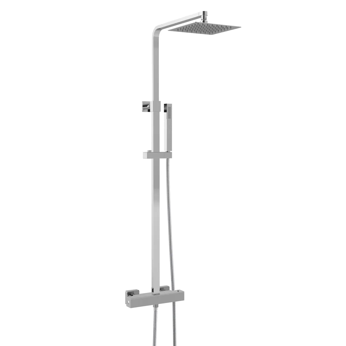 Hudson Reed Square Brass Thermostatic Bar Valve & Shower Kit Chrome