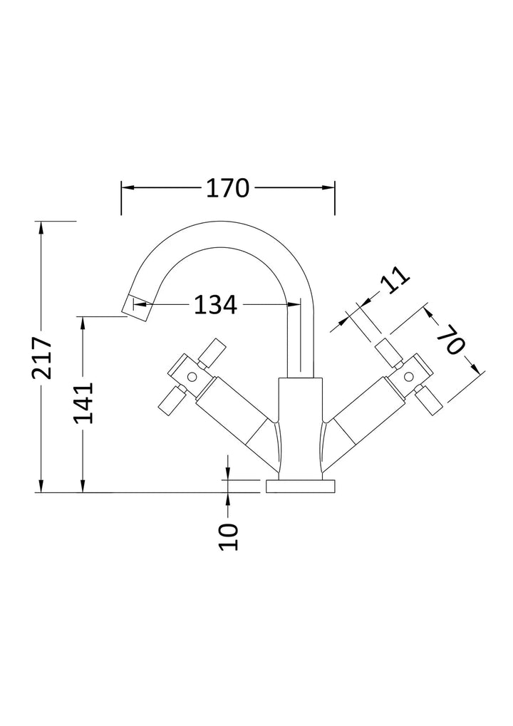 Hudson Reed Tec Crosshead Mono Basin Mixer Brushed Brass