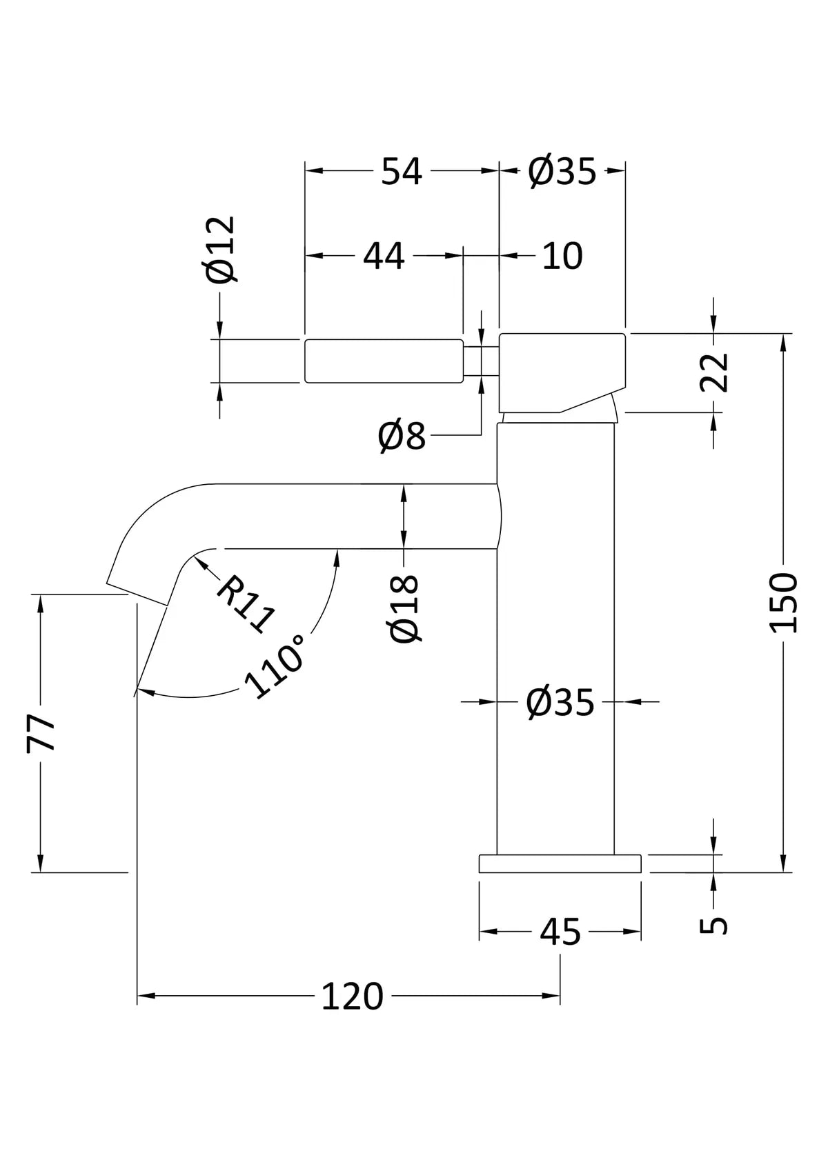 Hudson Reed Tec Lever Mono Basin Mixer