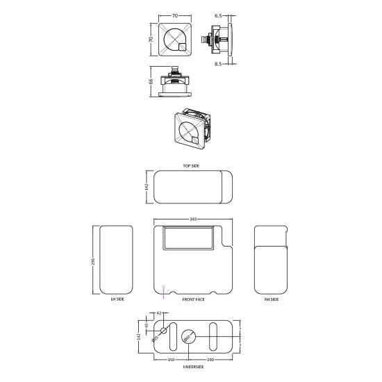 Hudson Reed Universal Access Matt Black Cistern With Matt Black Square Flush Plate