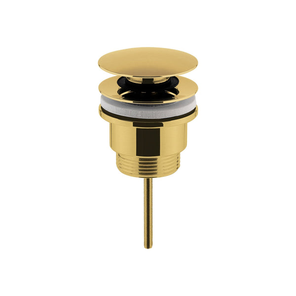 Hudson Reed Universal Push Button Basin Waste Slotted & Un - Slotted Brushed Brass