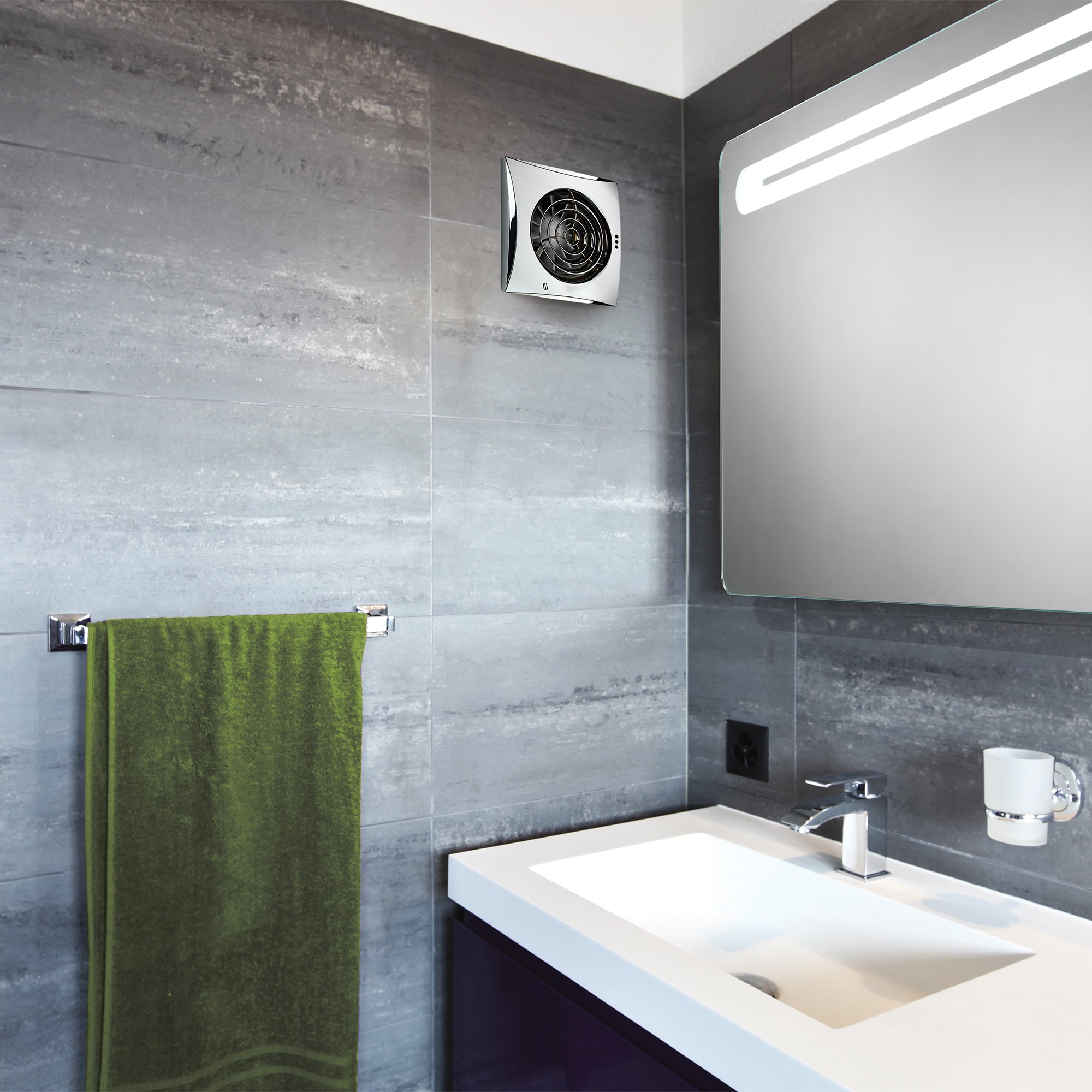 Hush Discreet Bathroom Extractor Fan - Chrome