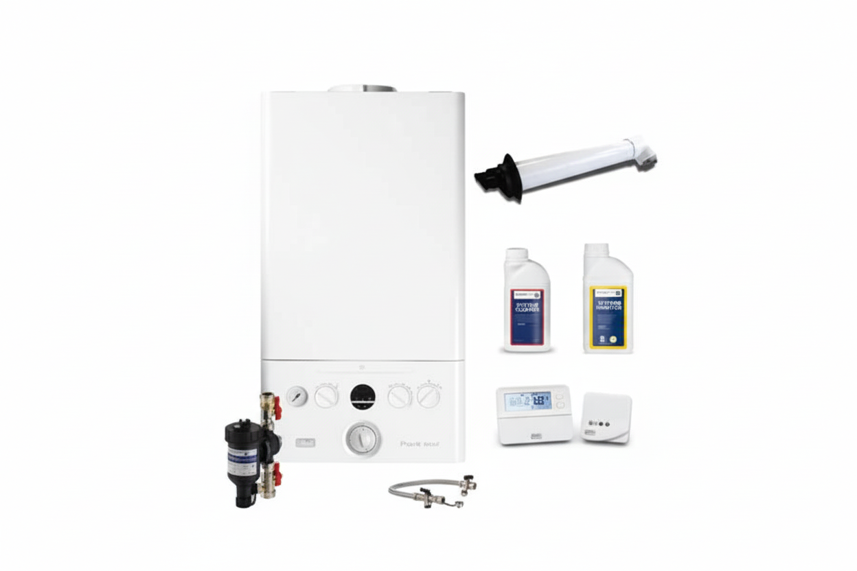 Ideal boiler installation kit with accessories