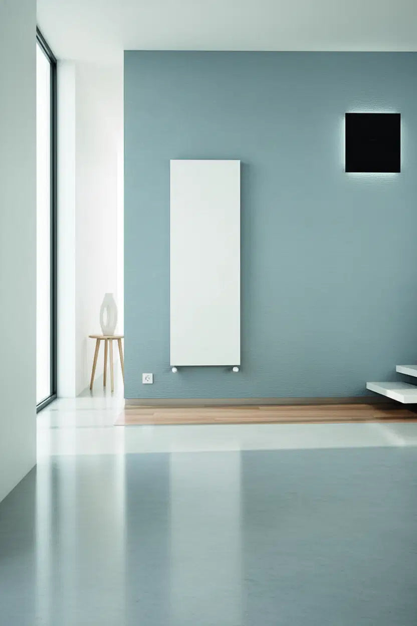 Kartell K-Flat vertical designer radiator in a modern hallway lifestyle setting