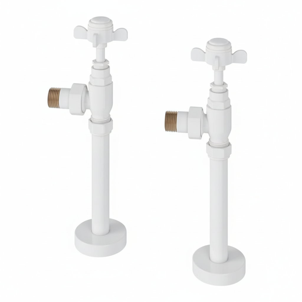 Eastbrook Pair of Traditional Rad Valves + Tails Gloss White ...