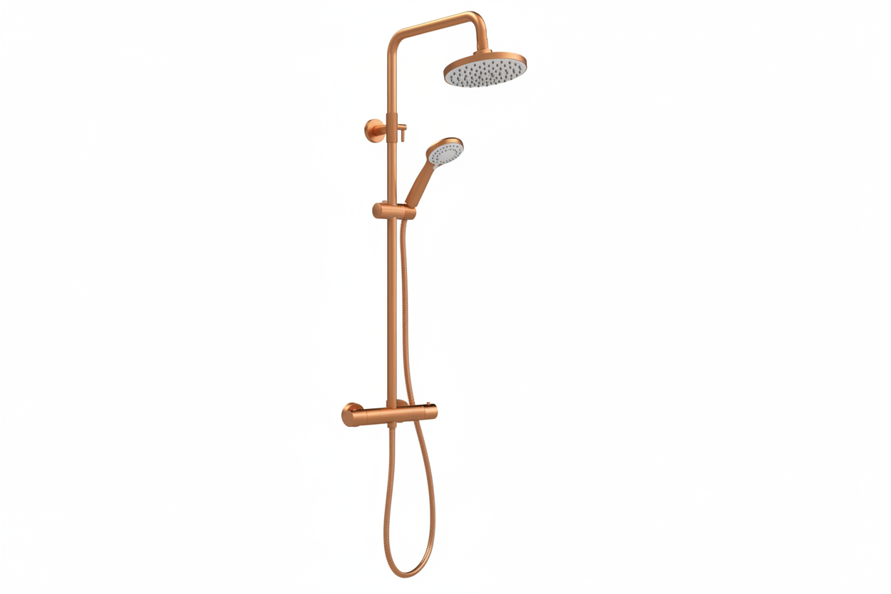 BC Designs Chelmsford Thermostatic Bar Shower with Kit in Copper