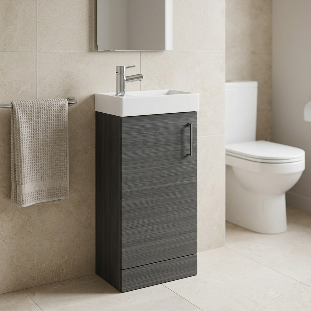 Vanity unit in a cloakroom setting