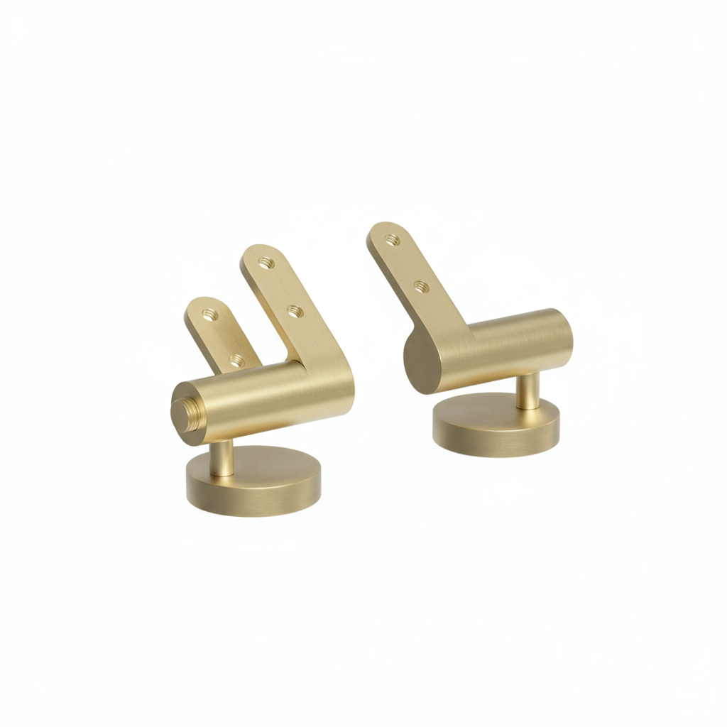 Brushed brass toilet seat hinges