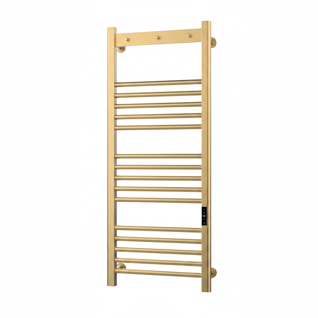 Brushed Brass Heated Towel Rail