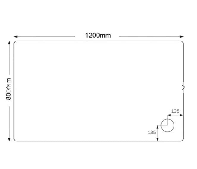 JTFUSION 1200 X 800 WHITE ANTI - SLIP TRAY WITH WASTE