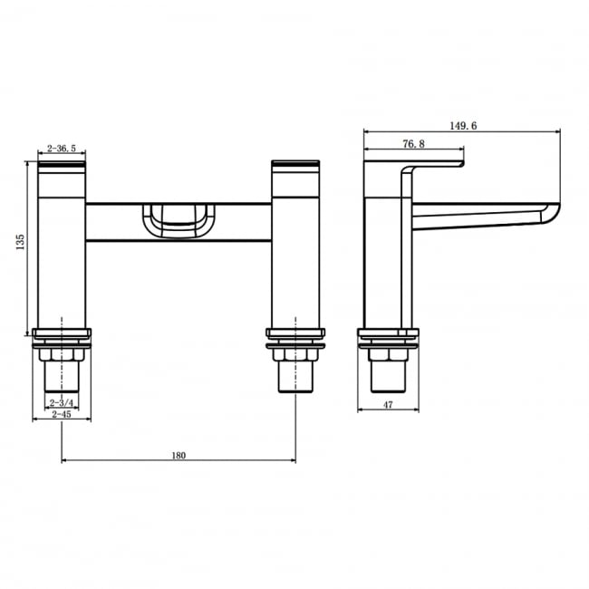 K - Vit Kolt Bath Filler Brushed Nickel