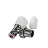 Kartell - Angled Radiator Valve and Lockshield with Galaxy DOC - Chrome and White