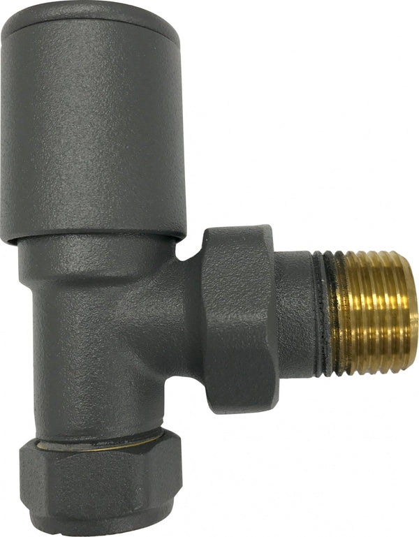 Kartell Angled Anthracite Radiator Valve 15mm (Pair)