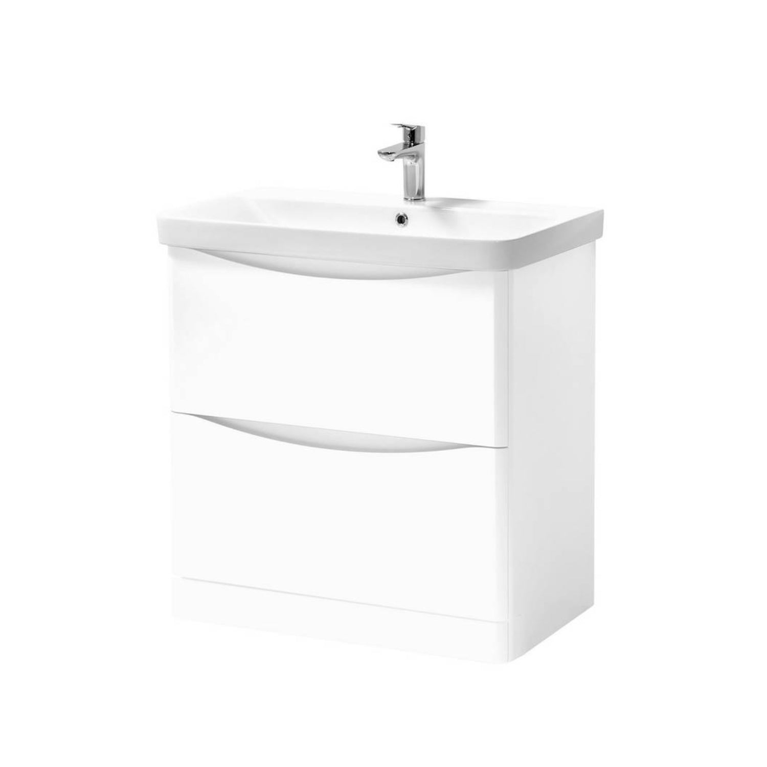 Kartell Arc Floor Standing Two Drawer Cabinet, 800mm x 460mm and Metro Ceramic Basin