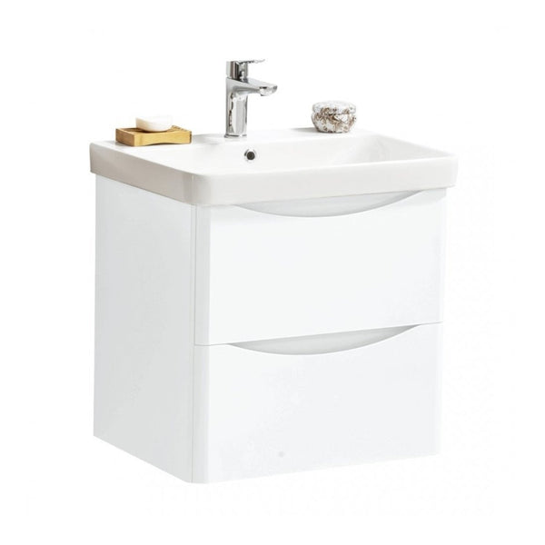 Kartell Arc Wall Mounted Two Drawer Cabinet, 600mm x 460mm and Metro Ceramic Basin