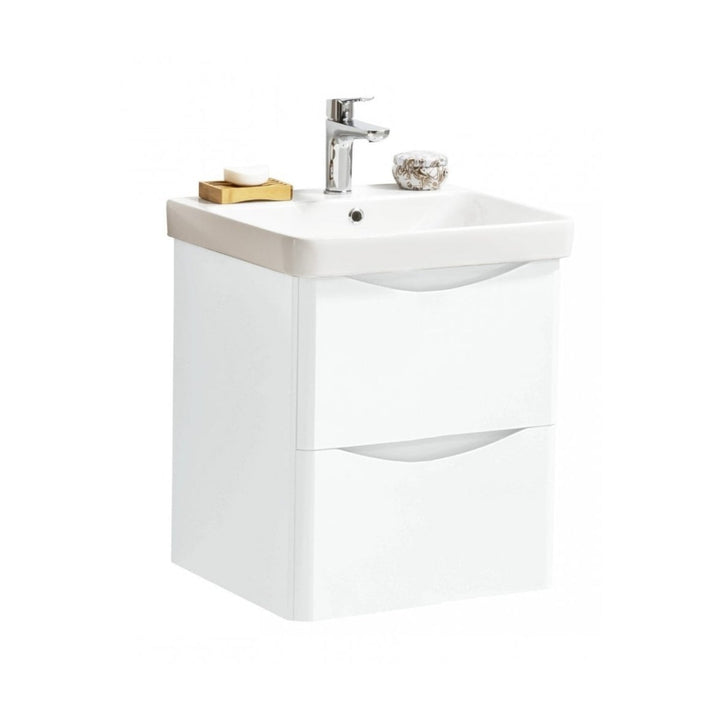 Kartell Arc Wall Mounted Two Drawer Cabinets, 500mm x 460mm and Metro Ceramic Basin