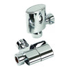 Kartell Aspen Angled Steel Radiator & Towel Rail Valve Chrome