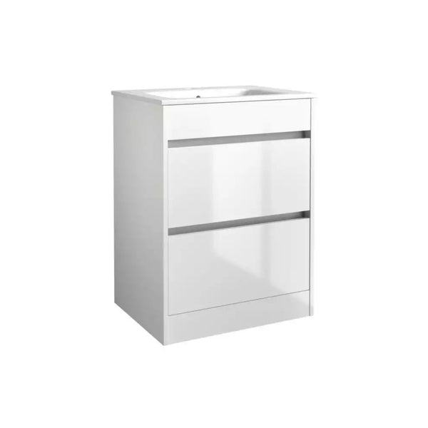Kartell Ceramic Basin with Floor Standing 2 Drawer Cabinet 600mm x 460mm, White