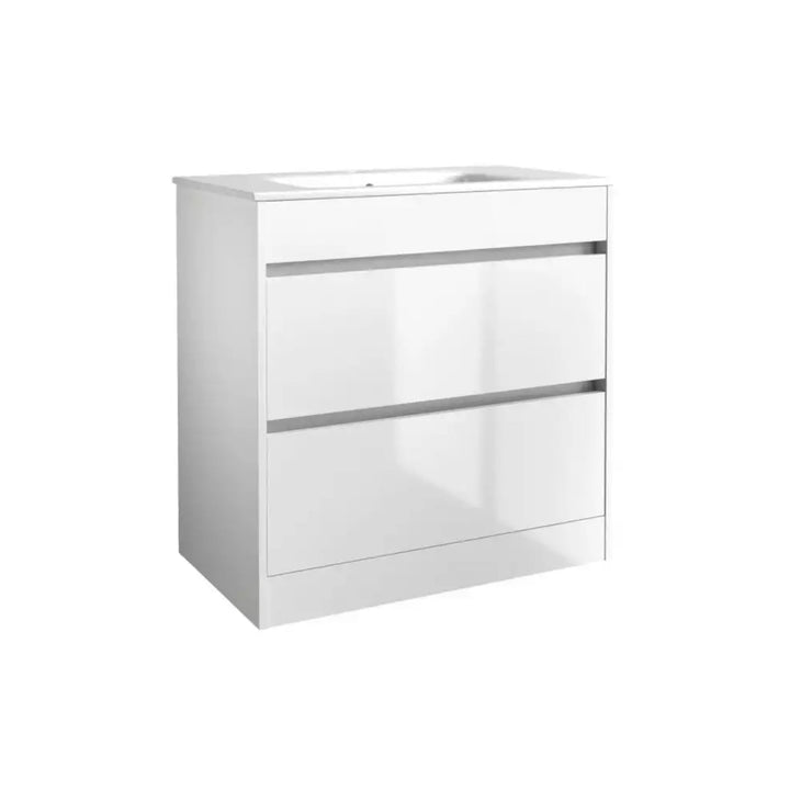 Kartell Ceramic Basin with Floor Standing 2 Drawer Cabinet 800mm x 460mm, White