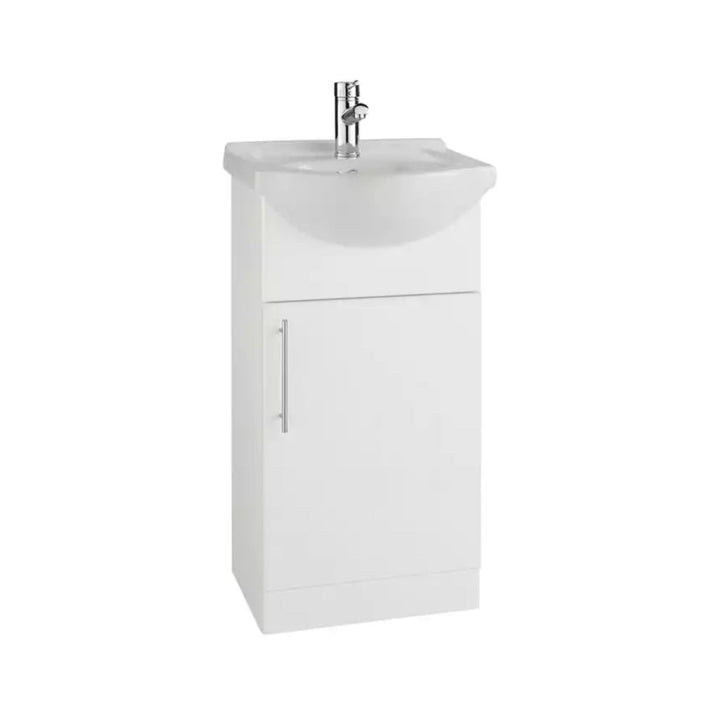 Kartell Ceramic Gloss Finish Single Tap Hole Basin with Vanity Unit