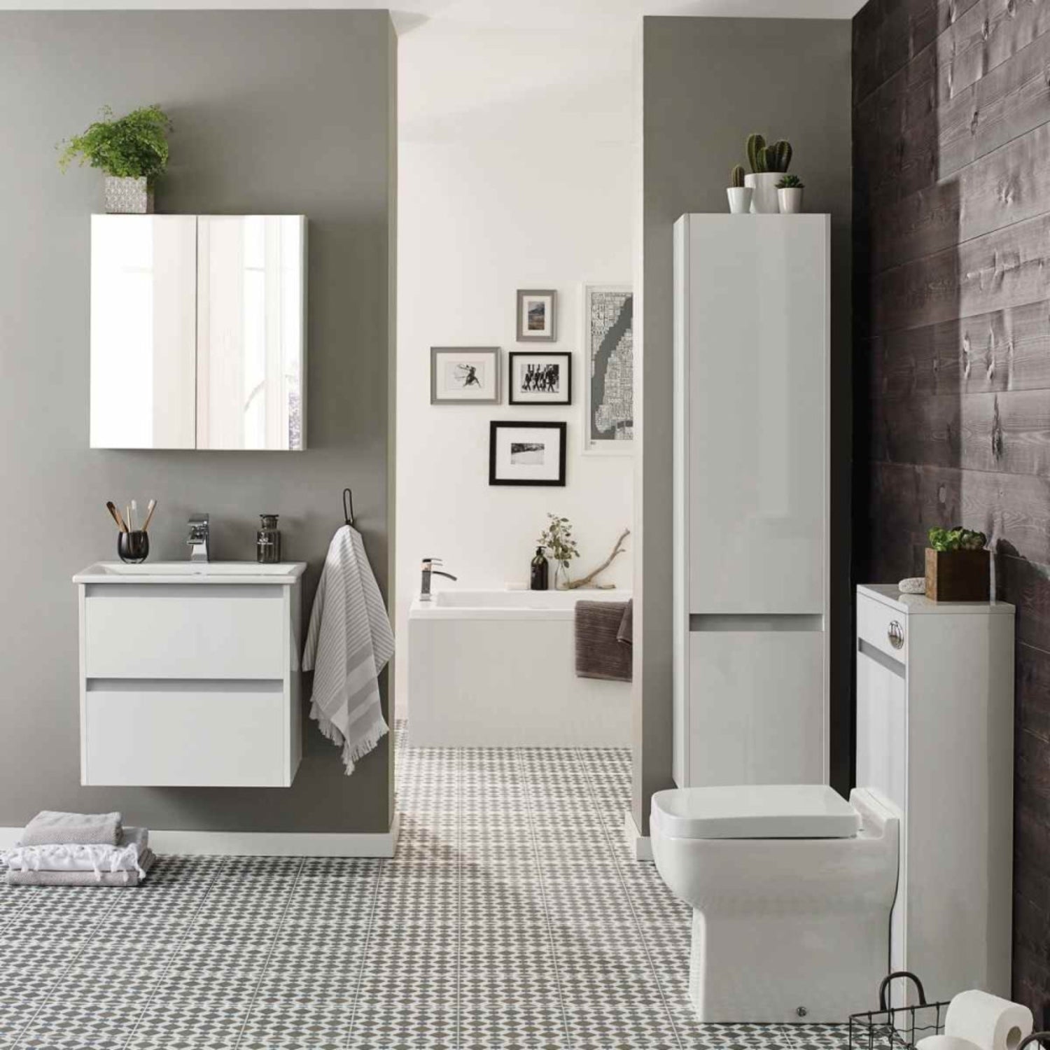 Kartell City Water Closet (WC) Unit 500mm x 222mm, White Gloss