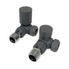 Kartell - Corner Manual Radiator Valve 15mm (Pair) - Anthracite