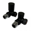 Kartell - Corner Manual Radiator Valve 15mm (Pair) - Black