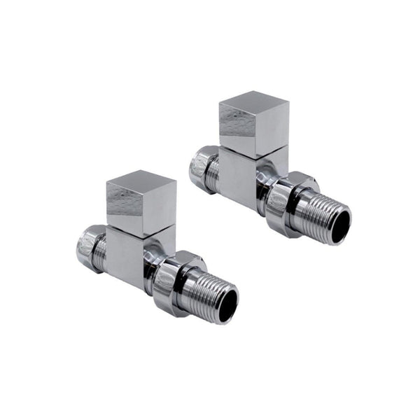 Kartell Cube Straight Steel Radiator Valve Chrome