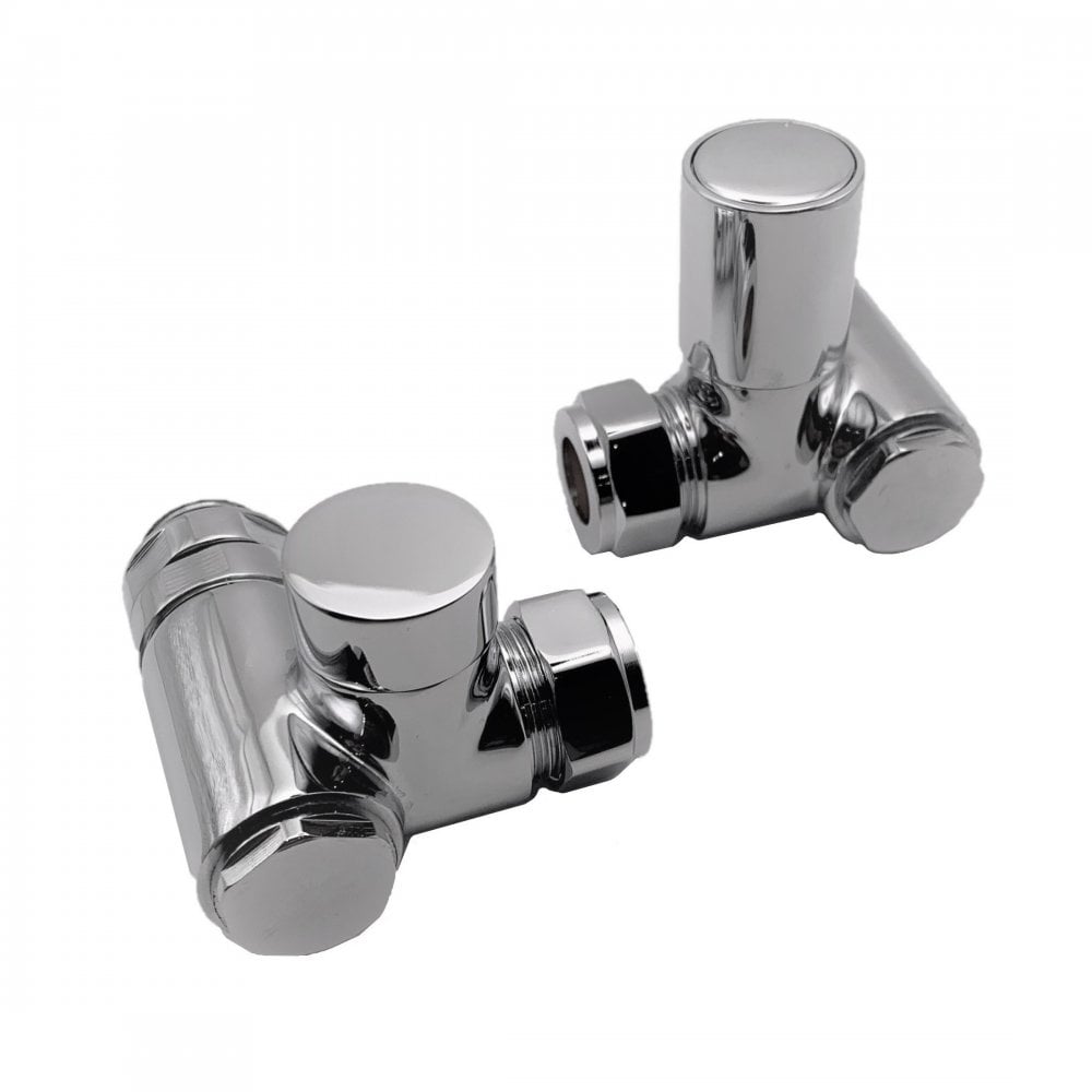 Kartell Dual Fuel Corner Radiator Valve For Elements 15mm (Pair), Chrome