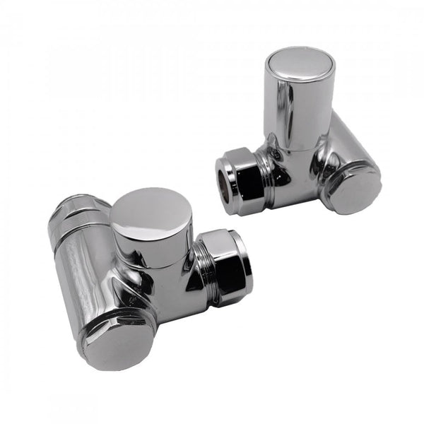 Kartell Dual Fuel Corner Radiator Valve For Elements 15mm (Pair), Chrome