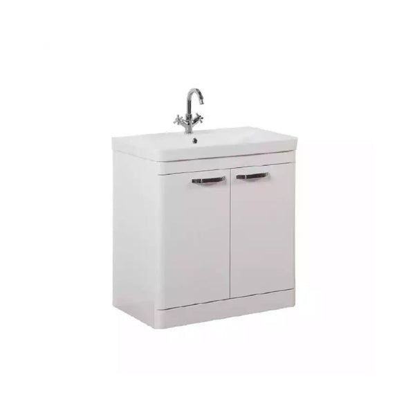 Kartell Floor Standing 2 Door Cabinet Unit with Basin 800mm x 460mm, White Gloss