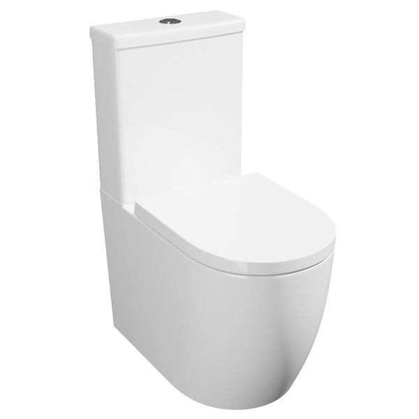 Kartell Genoa Square Rimless C/C WC Pan with Cistern and Premium Soft Close Seat, White