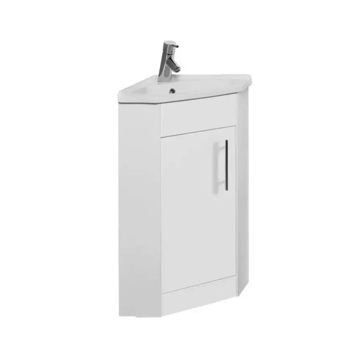 Kartell Impakt Corner Vanity Unit with Basin Gloss White Finish 405mm