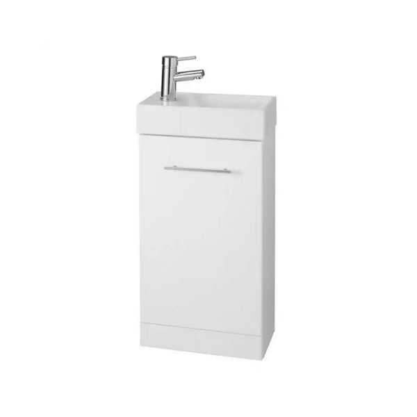 Kartell Impakt Floor Standing Cube Cloakroom Unit and Basin 410mm x 220mm, White