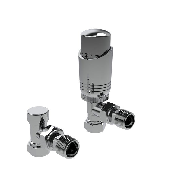 Kartell K - Design TRV Angled Twin Radiator Valve Pack, Chrome
