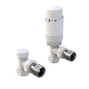 Kartell K-Design TRV Angled Twin Radiator Valve Pack, White