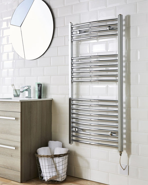 Kartell K - Rail 22mm Steel Chrome Curved Plated Ladder Heated Towel Rails