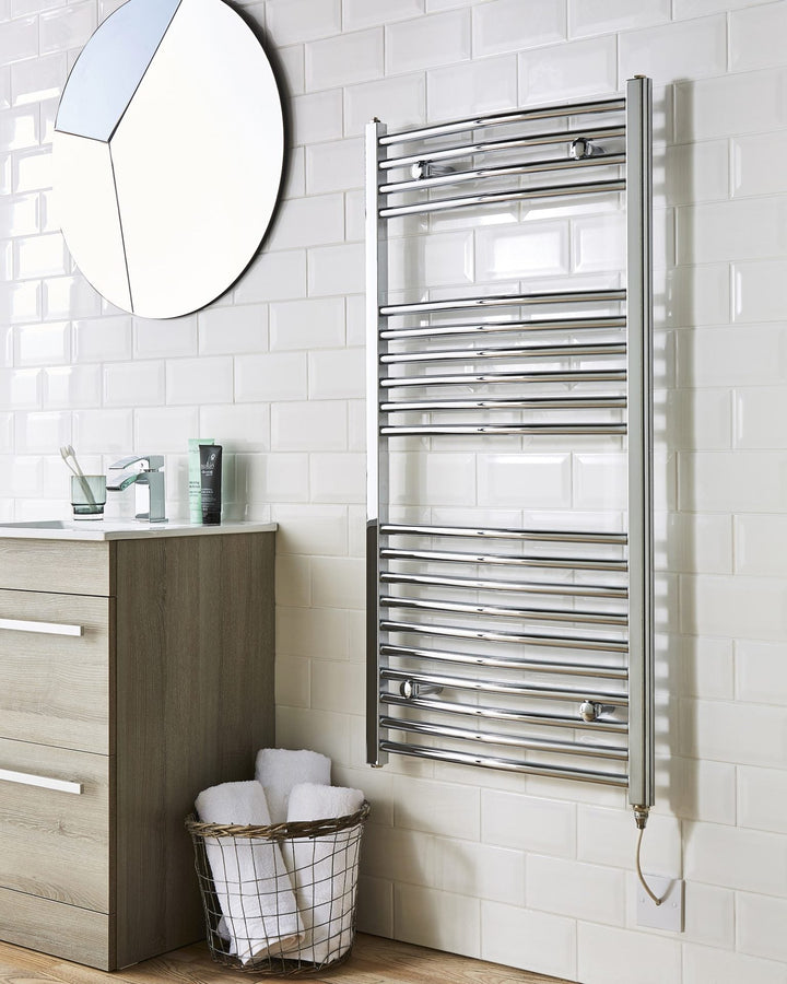 Kartell K - Rail 22mm Steel Chrome Curved Plated Ladder Heated Towel Rails