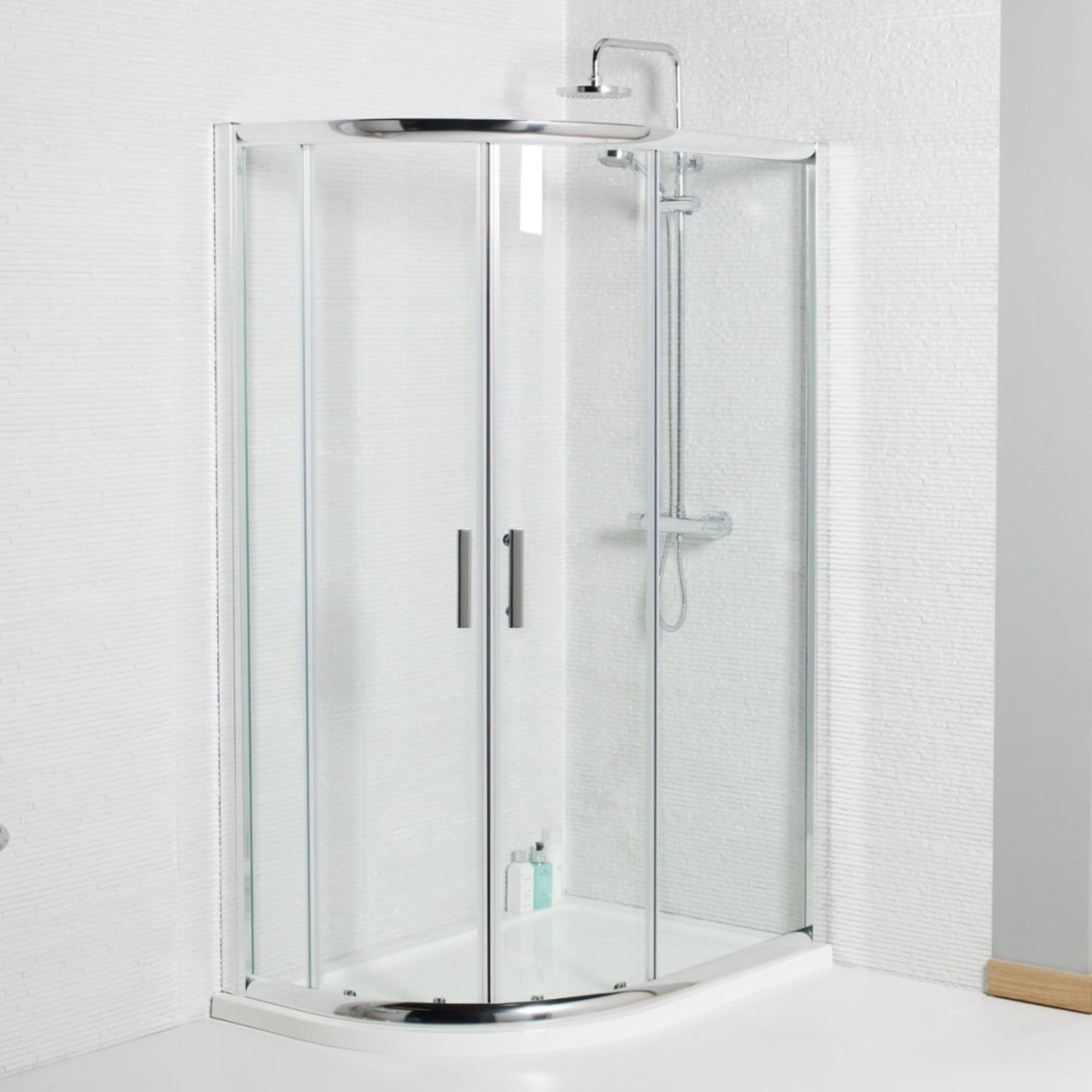 Kartell Koncept Offset Quadrant Shower Enclosure 900mm x 760mm, 6mm Glass