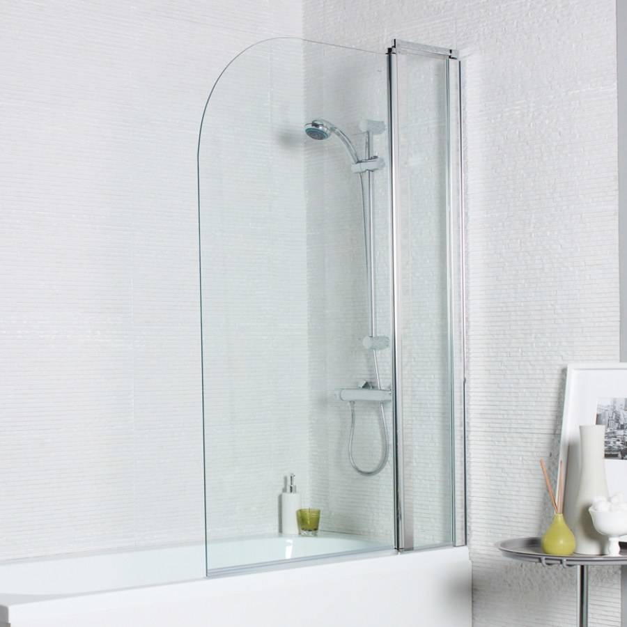 Kartell Koncept Straight Bath Screen Radius Edge with Extension Panel 1400mm x 1000mm