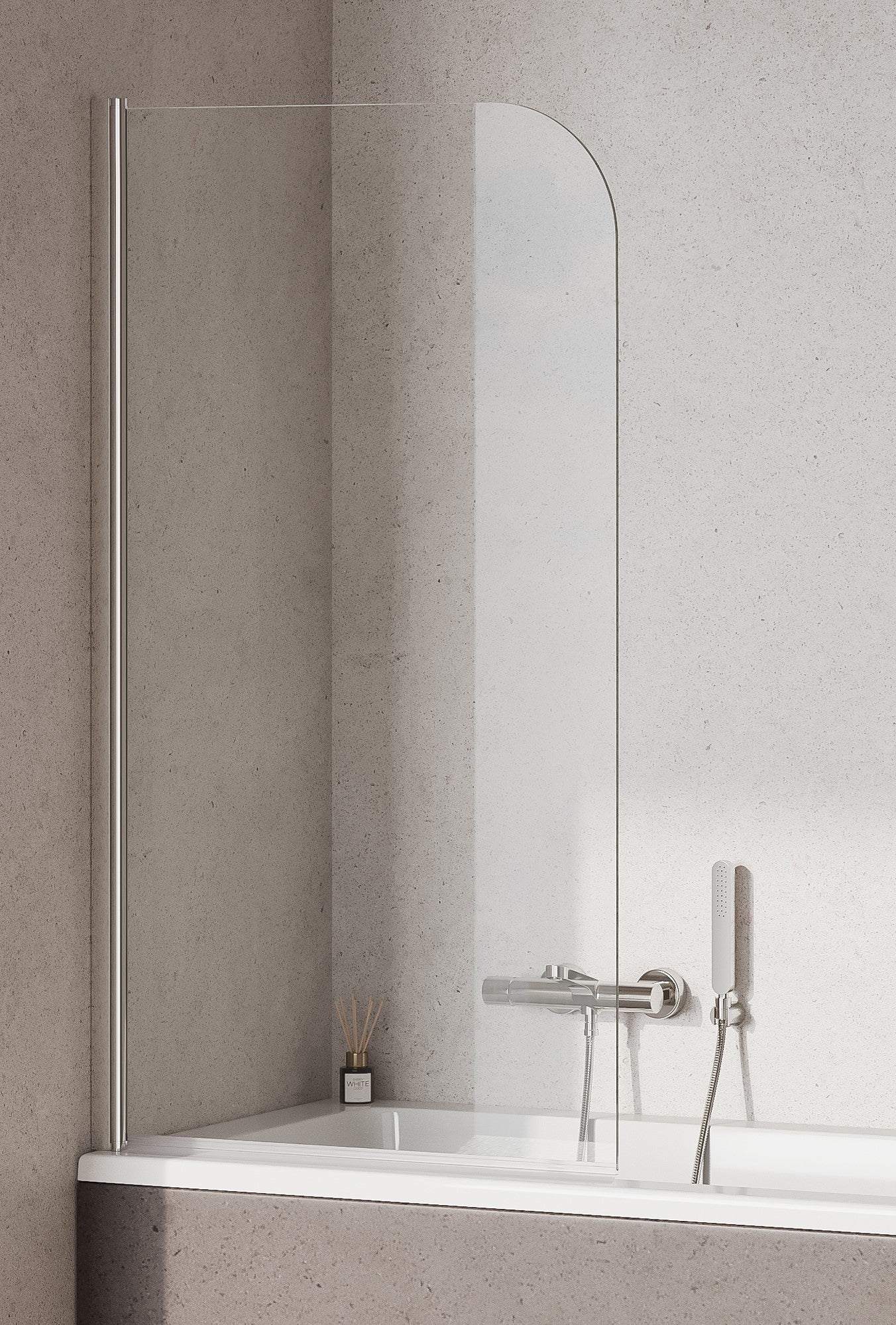 Kartell Koncept Straight Bath Screen Square Edge 1400mm x 780mm