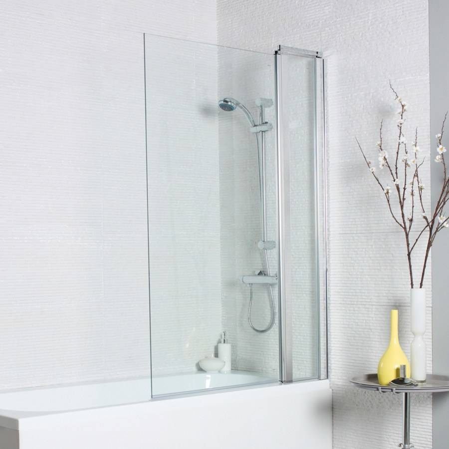 Kartell Koncept Straight Bath Screen Square Edge with Extension Panel 1400mm x 1000mm