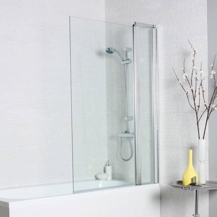Kartell Koncept Straight Bath Screen Square Edge with Extension Panel 1400mm x 1000mm