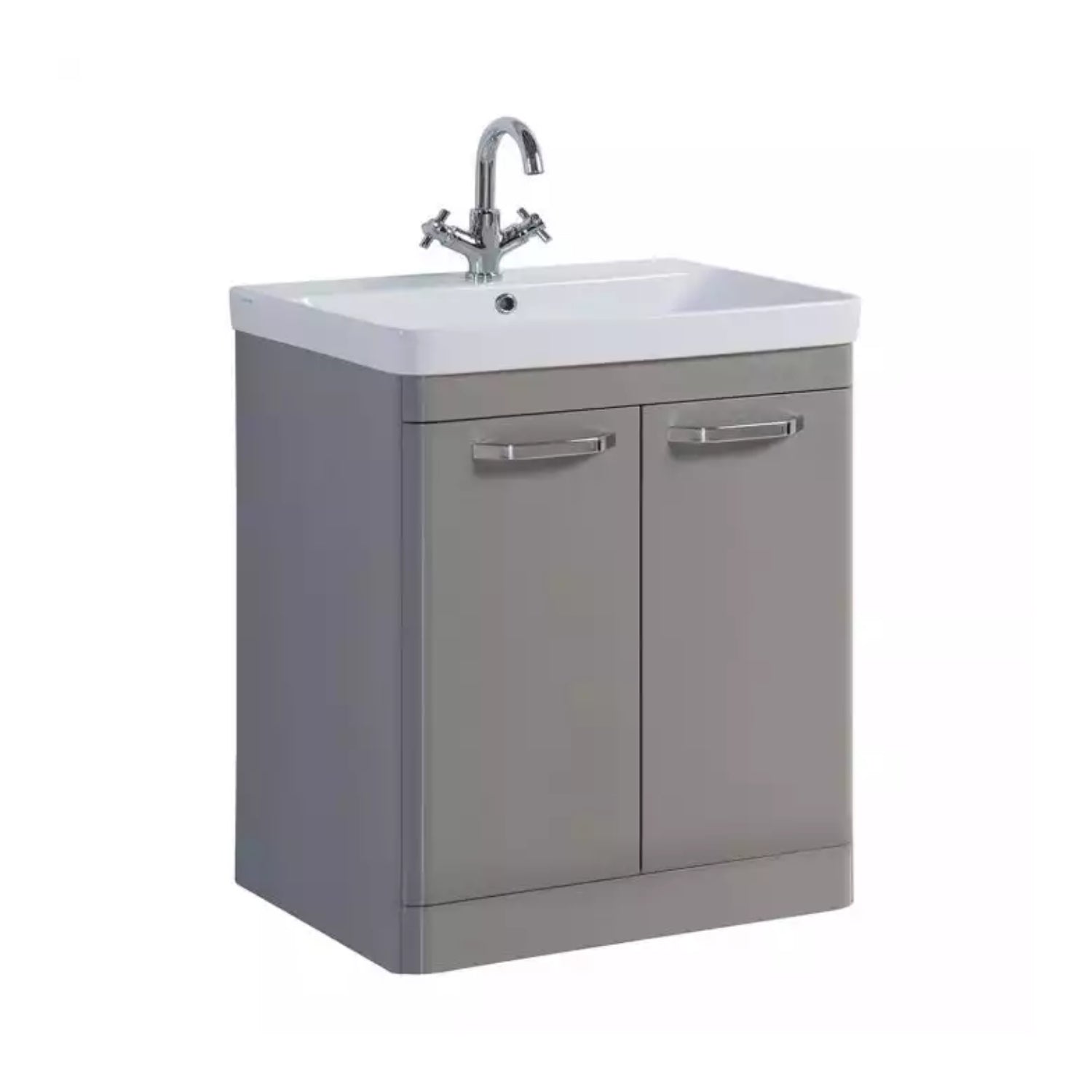 Kartell Kore Floor Standing 2 Door Cabinet with Basin 800mm x 460mm, Basalt Grey